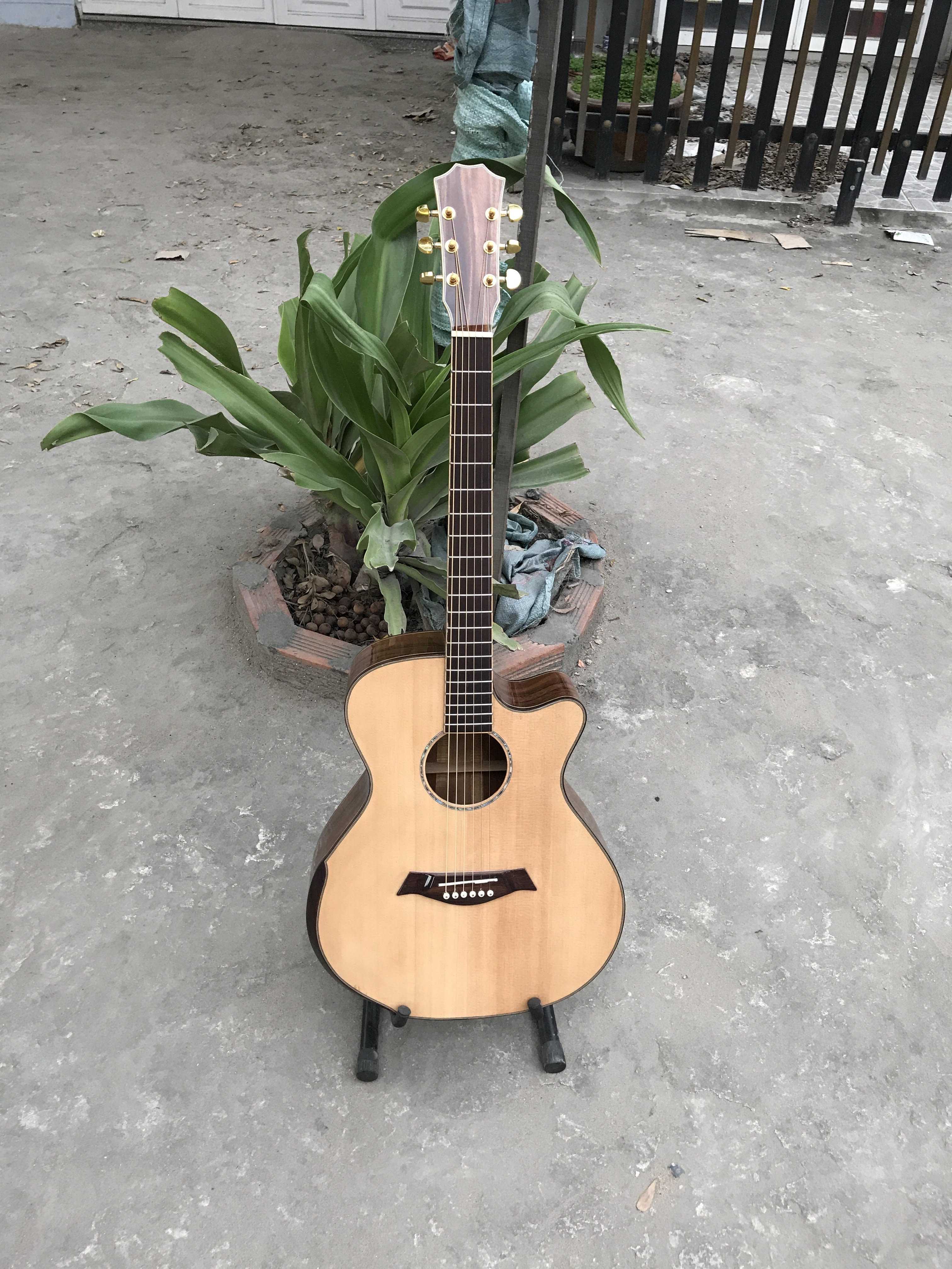 GUITAR ACOUSTIC GỖ ĐIỆP DÁNG A KHUYẾT VÁT TAY VÁT LƯNG