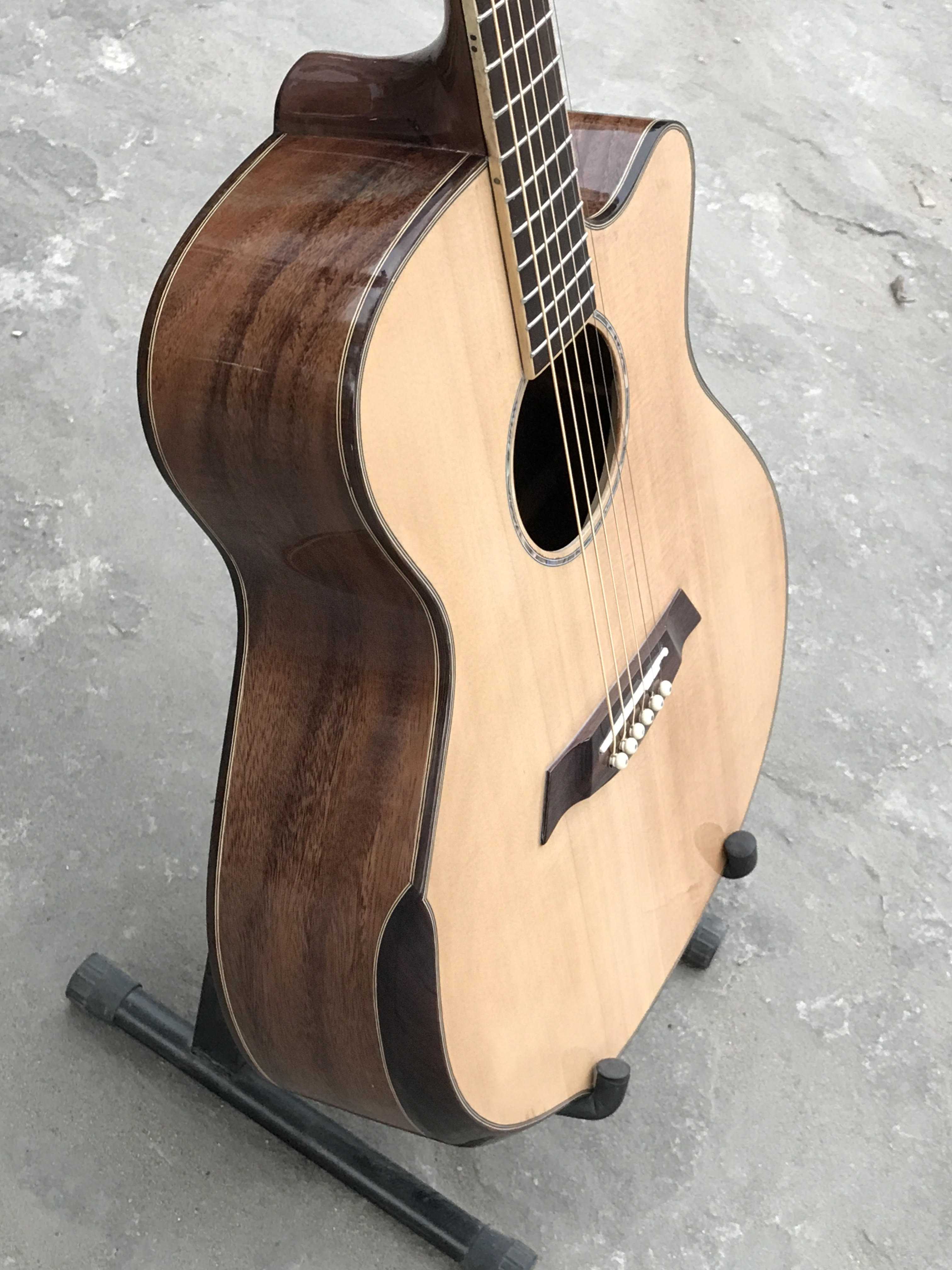 GUITAR ACOUSTIC GỖ ĐIỆP DÁNG A KHUYẾT VÁT TAY VÁT LƯNG