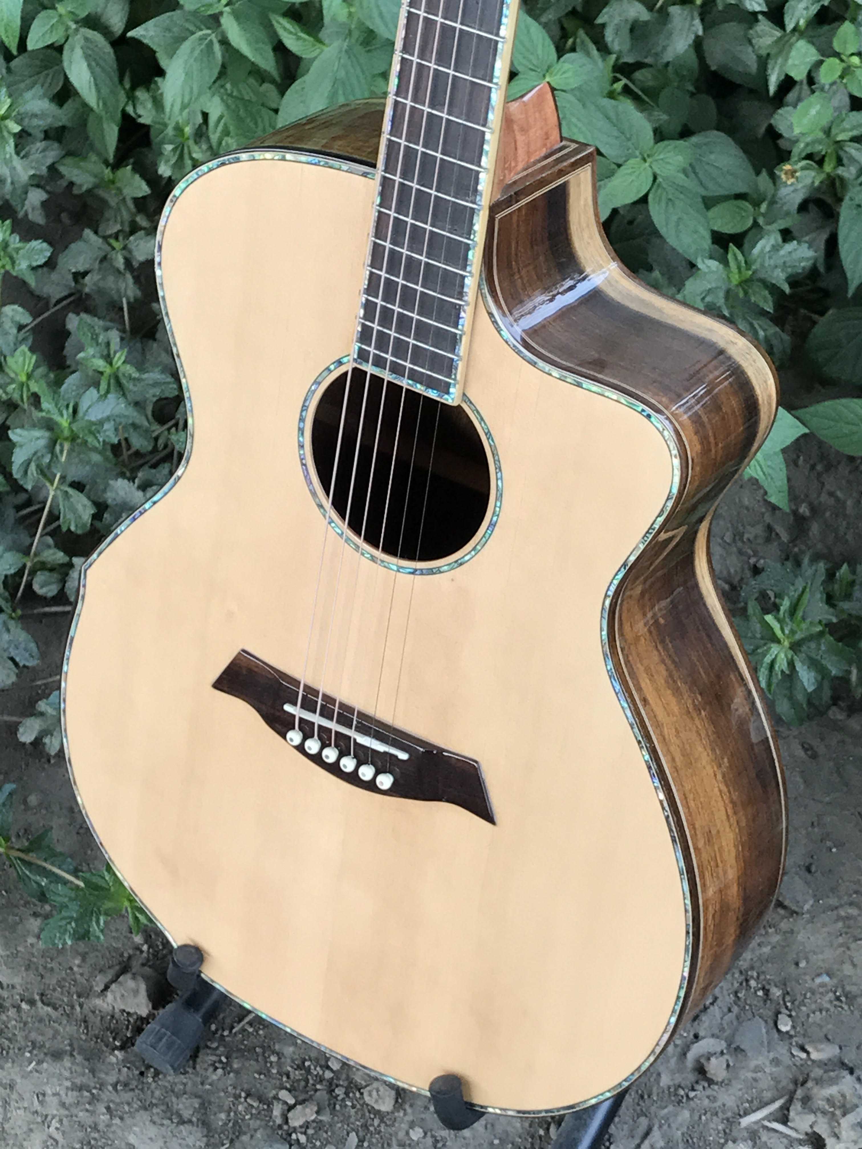 GUITAR ACOUSTIC GỖ TRẮC NAM PHI DÁNG A KHUYẾT CẨN XÀ CỪ TUYỆT PHẨM 